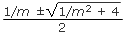 Quadratic formula solution for X.
